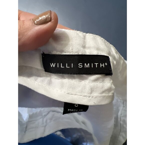 Womens Linen Pants Size 8 White Drawstring Waist Coastal Beach Boho Lagenlook - Picture 7 of 12